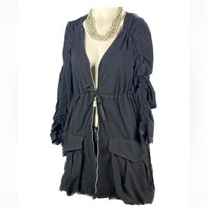 Mc Planet Womens Zip Up Drawstring Detailed Jacket Sz 6